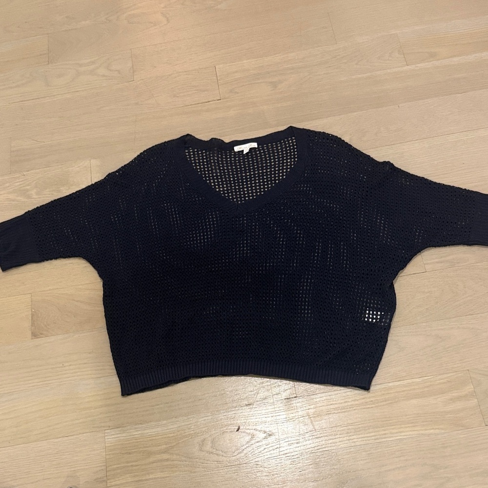 Minnie Rose Black V-Neck Sweater